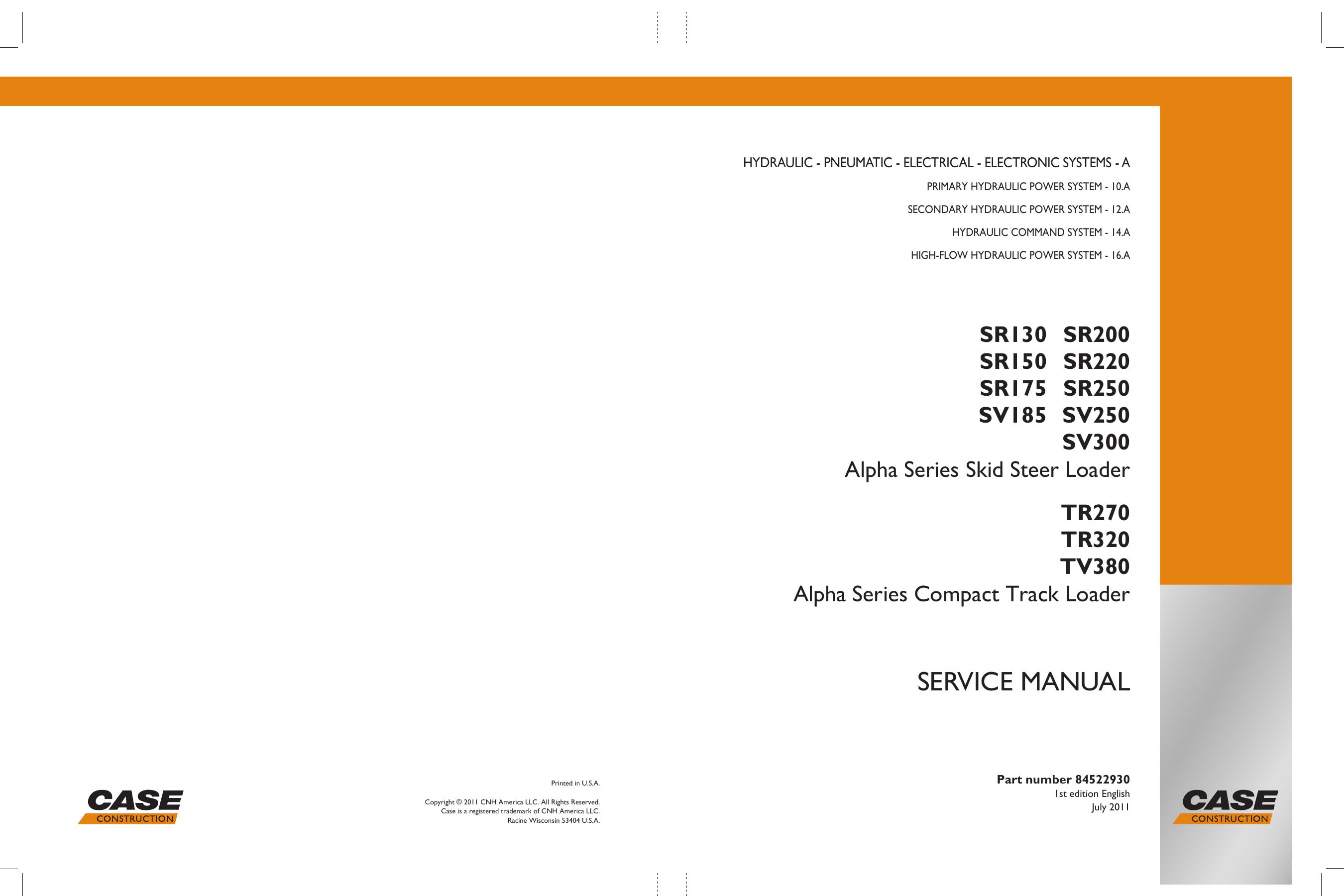 SR130,150,175,200,220,250,SV185,250,300-Hydraulic,Pneumatic, Elec SERVICE MANUAL